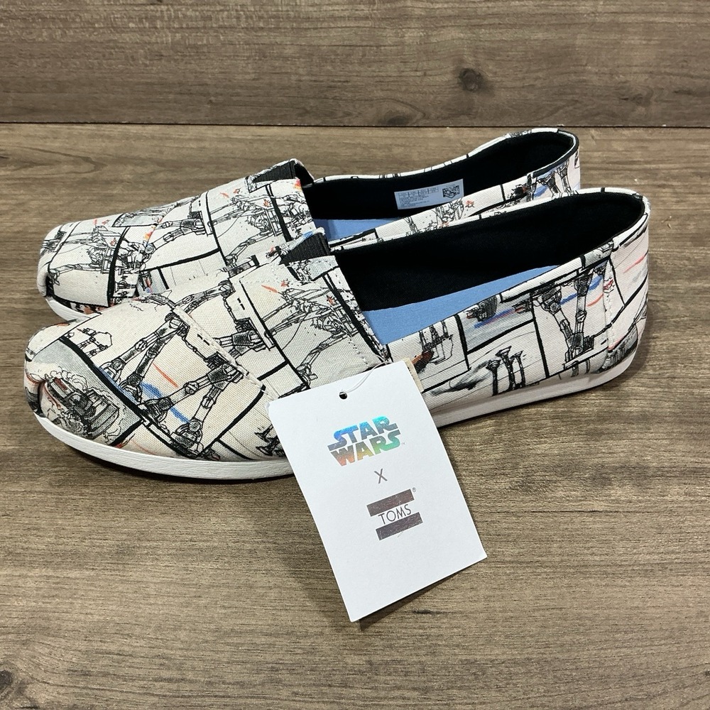 TOMS X Star Wars Slip On Canvas Loafers Women's Size 8 # 10014383 Sneakers NEW